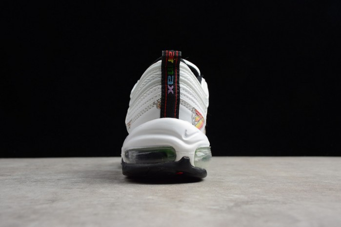 Nike womens Air Max 97 white-orange flower 921733-101