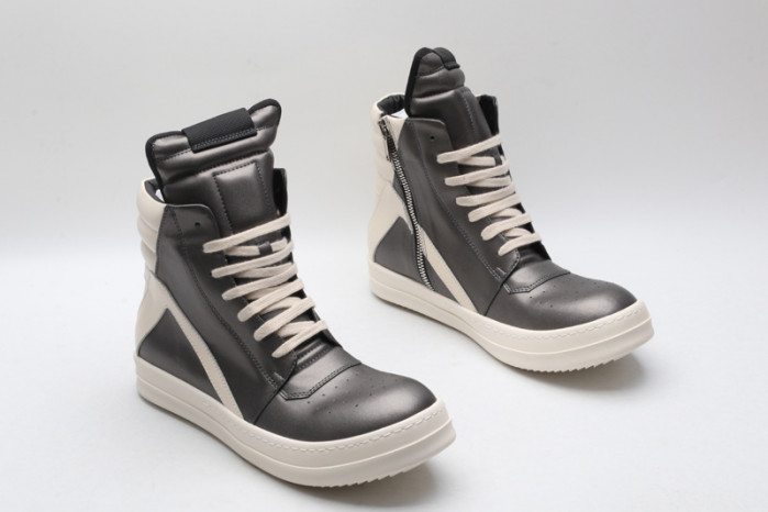 RICK OWENS SNEAKERS  SLIVER GRAY COPSHOE OR-101
