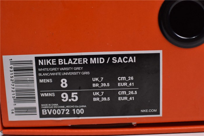 Sacai x Nike Blazer High Black White Release Date BV0072-100