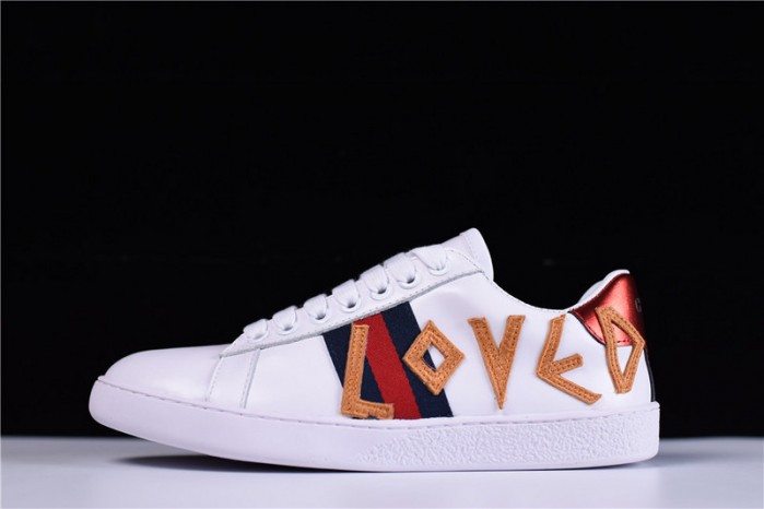 GC ACE EMBROIDERED LOW-TOP SNEAKER WITH LOVED womens 497090 DOPE0 9095