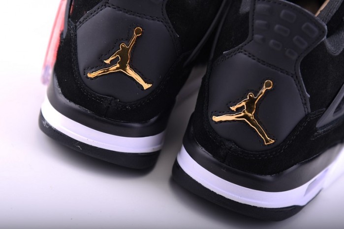 Air Jordan 4 “Royalty”  Black/Metallic Gold-White mens 308497-032