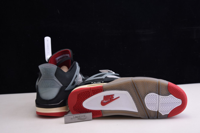 Off White x Air Jordan 4 Retro Bred CV9388-001