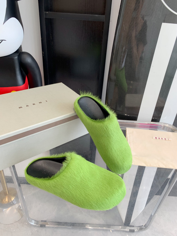 MARNI LONG HAIRCALFSKIN FUSSBETT SABOT