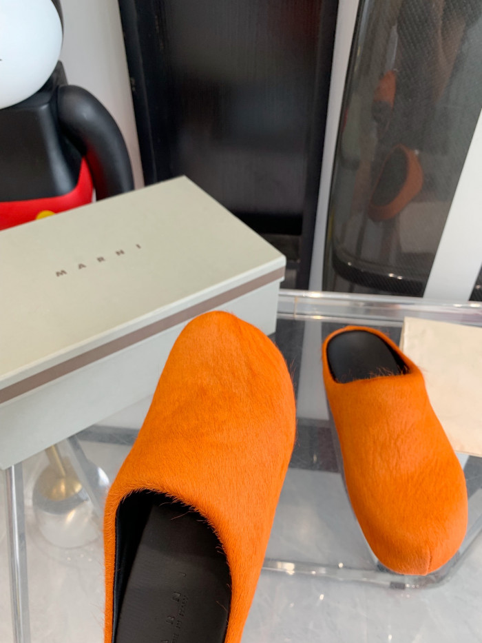 MARNI LONG HAIRCALFSKIN FUSSBETT SABOT